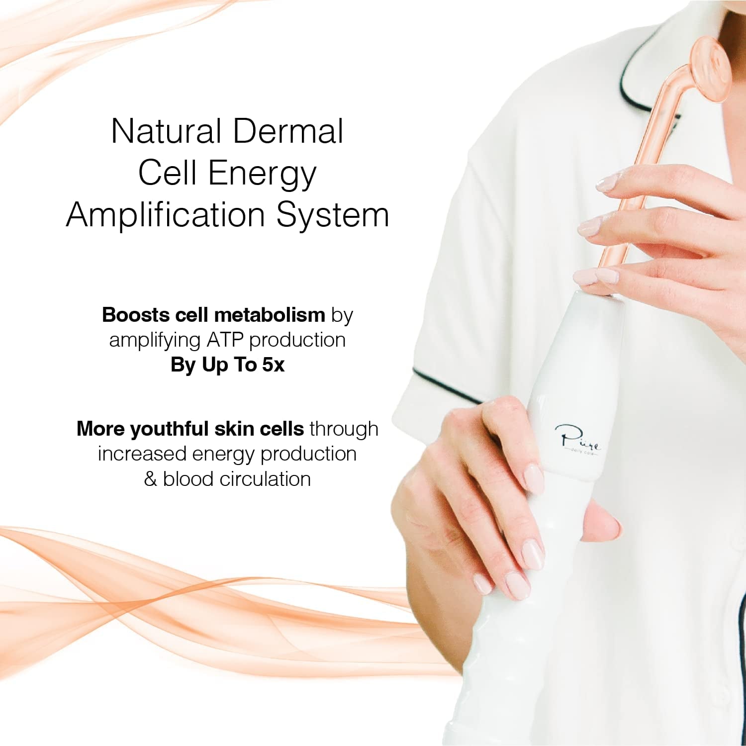 Nuderma Portable Handheld Skin Therapy Wand with Neon Technology for Anti-Aging, Skin Tightening, Wrinkle Reduction, Dark Circle Treatment, Clarification, and Hair & Scalp Stimulation