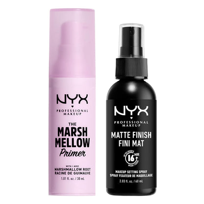 Marshmellow Smoothing Primer + Makeup Setting Spray, Matte Finish (2-Pack Bundle)