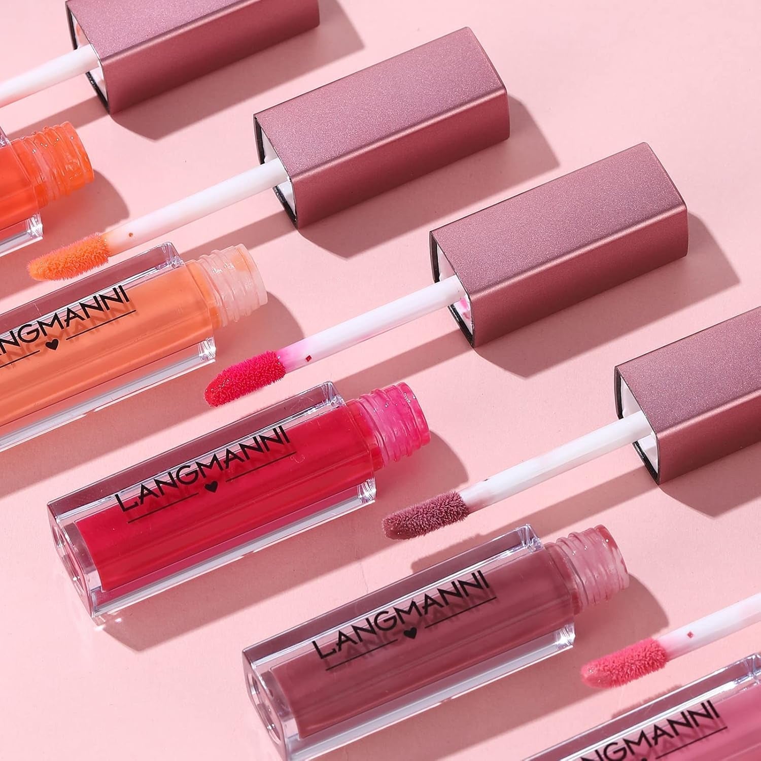 12Pcs Lip Gloss Collection Makeup Set, Shiny Smooth Soft Liquid Lip Glosses Lip Stain with Rich Varied Colors for Girls and Women Makeup (Glossy-A)