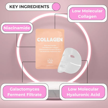 | Deep Collagen Hydrogel Face Mask with Niacinamide, Low Molecular Collagen, Galactomyces Ferment Filtrate, Low Molecular Hyaluronic Acid (28G X1Ea)