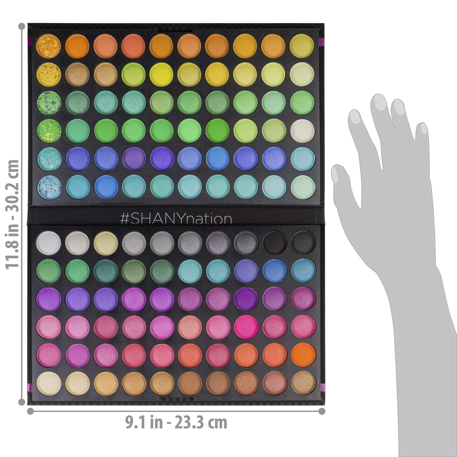 Highly Pigmented Eye Makeup Palette, 120 Matte Shimmer Metallic Eyeshadow Pallet with Long Lasting and Blendable Natural Colors - Classic Neon