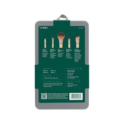 Makeup Brush Set for Eyeshadow, Foundation, Blush, and Concealer with Bonus Storage Case, Start the Day Beautifully, Travel Friendly, 6 Piece Set