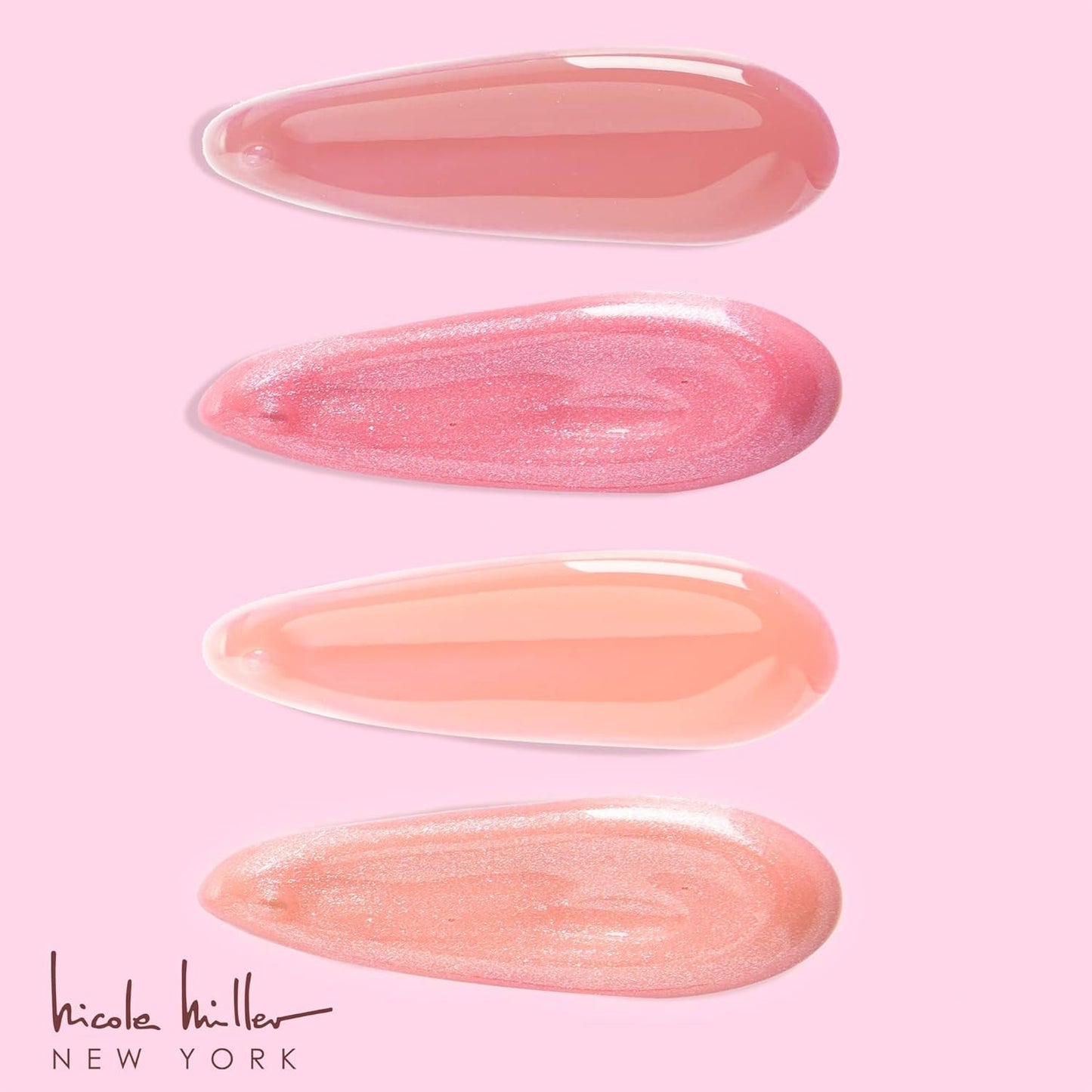 Nicole Miller Lip Gloss Collection Shimmery Glosses for Women and Girls Long Lasting Color Set with Rich Varied Colors, Peach, 10 Count (Pack of 1)