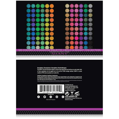 Highly Pigmented Eye Makeup Palette, 120 Matte Shimmer Metallic Eyeshadow Pallet with Long Lasting and Blendable Natural Colors - Classic Neon