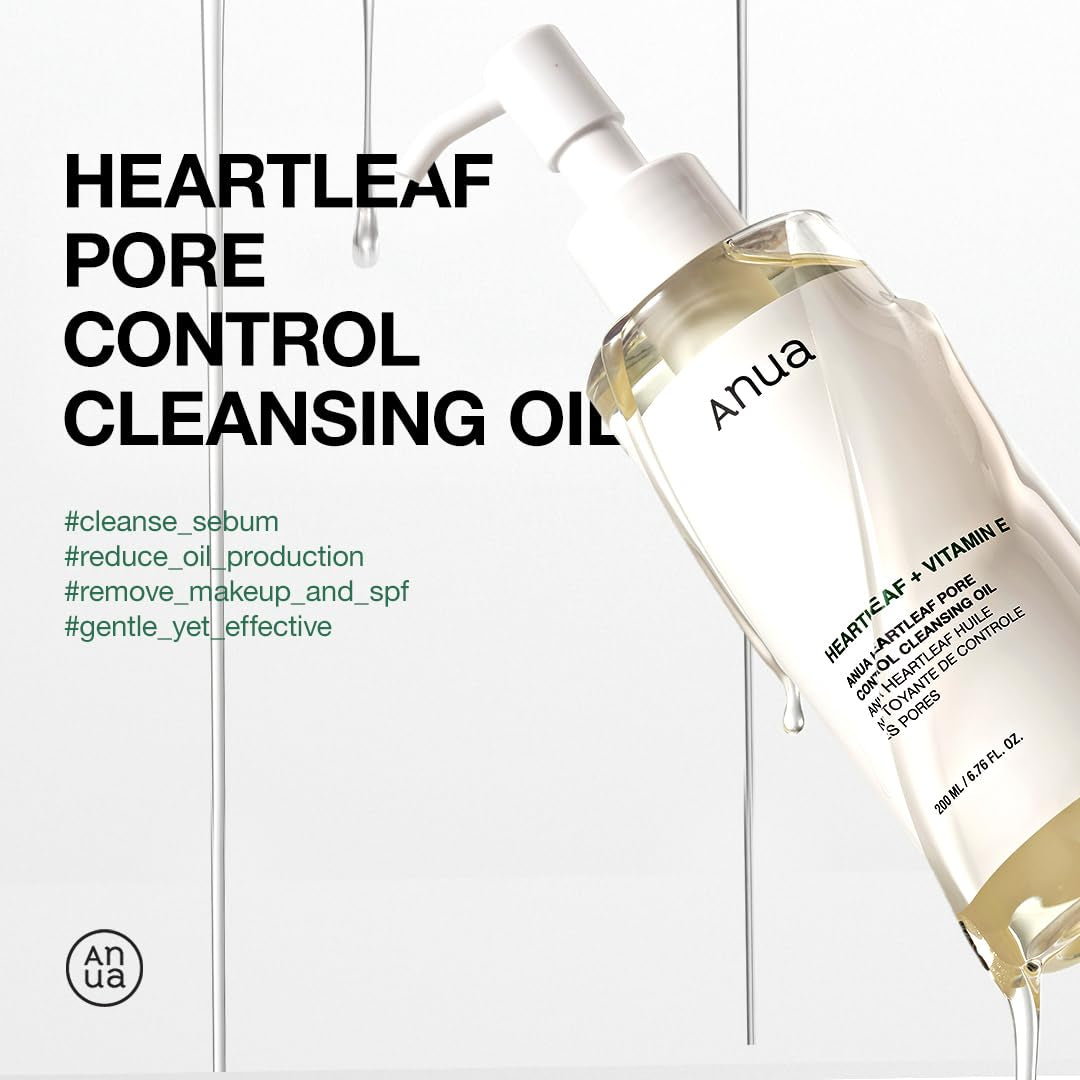 Double Cleanser Duo for Facial Cleansing : Heartleaf Pore Control Cleansing Oil & Heartleaf Quercetinol Pore Deep Cleansing Foam for Double Cleansing, Blackhead Remover, Korean Skincare