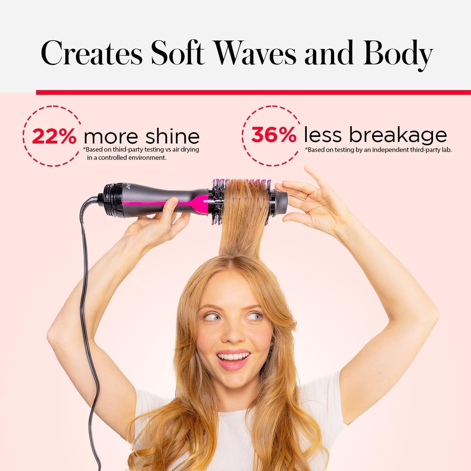 One-Step Volumizer Hair Dryer and Styler, for Less Frizz, More Shine, and Reduced Heat Damage for Salon Style round Brush for Blowout, Black (Amazon Exclusive)