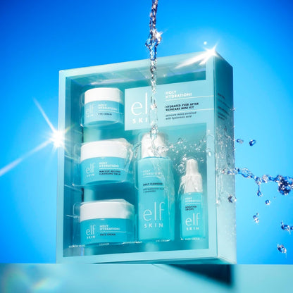 SKIN Holy Hydration! Hydrated Ever after Skincare Mini Kit, Cleanser, Makeup Remover, Moisturiser & Eye Cream for Hydrating Skin, Airplane-Friendly Sizes