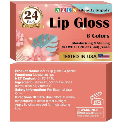 24 Pack Lip Gloss Set, Lip Oil for Dry Cracked Lips Moisturizing Hydrating Nourishing with Vitamin E