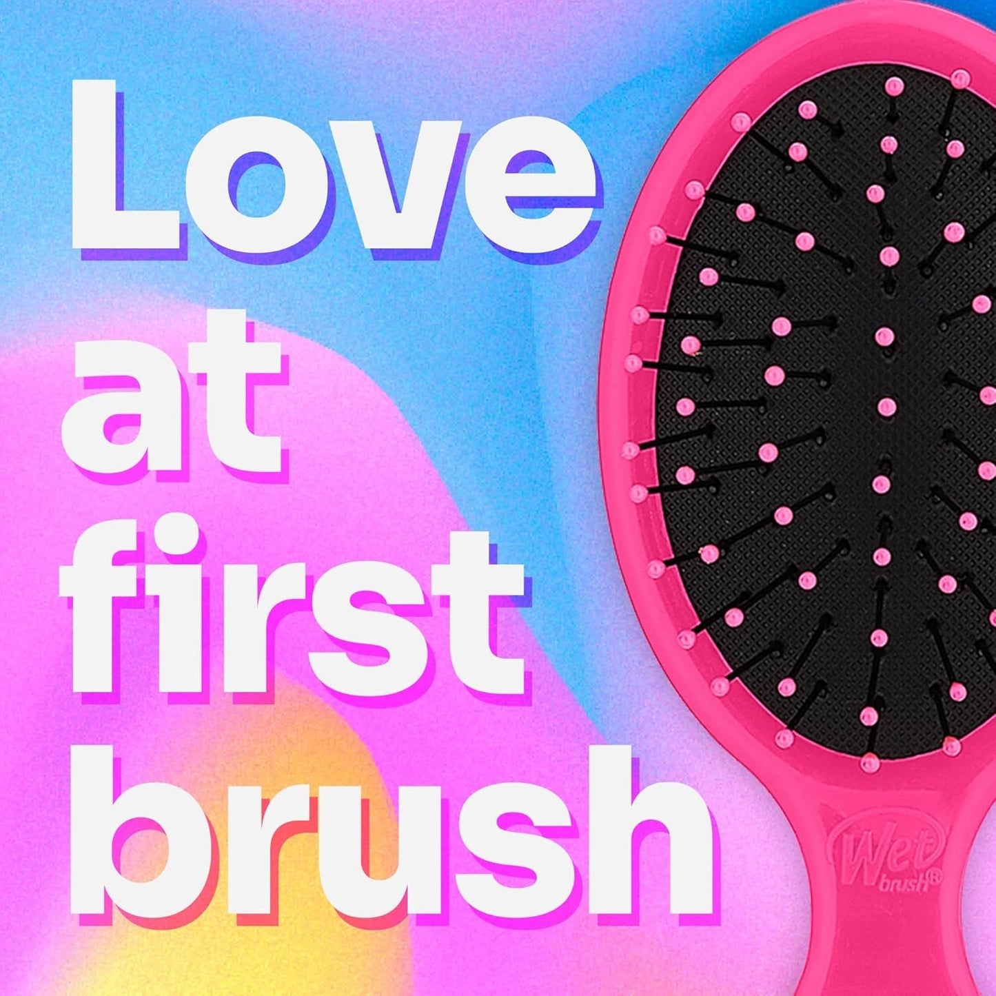 Detangling Brush, Mini Detangler Brush (Pink) - Wet & Dry Tangle-Free Hair Brush for Women & Men - No Tangle Soft & Flexible Bristles for Straight, Curly, & Thick Hair