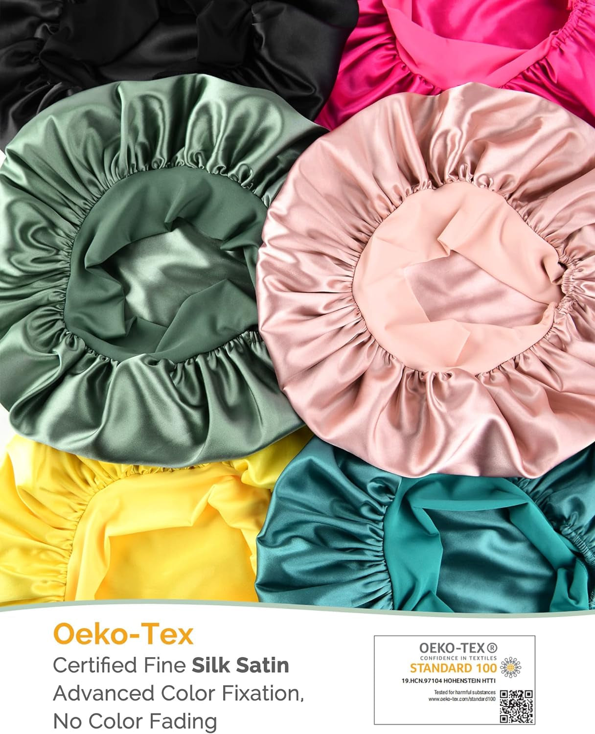 Double Layer Satin Lined Silk Bonnet for Women with Tie Band - Ideal for Curly Hair Care During Sleep