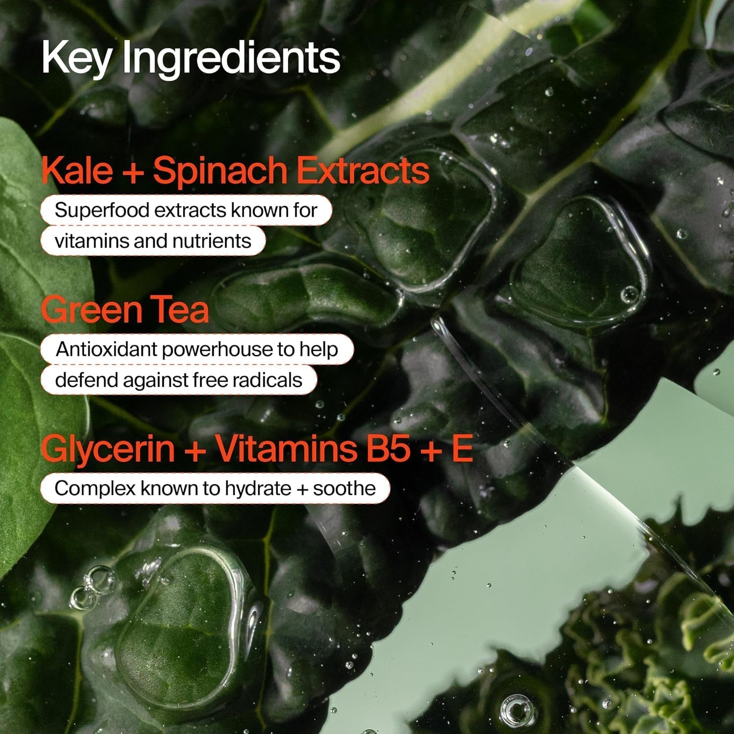 Superfood Facial Cleanser, Kale and Green Tea Spinach Face Wash, Gentle Makeup Remover + Pore Minimizer for All Skin Types, Vegan, Refillable Skincare