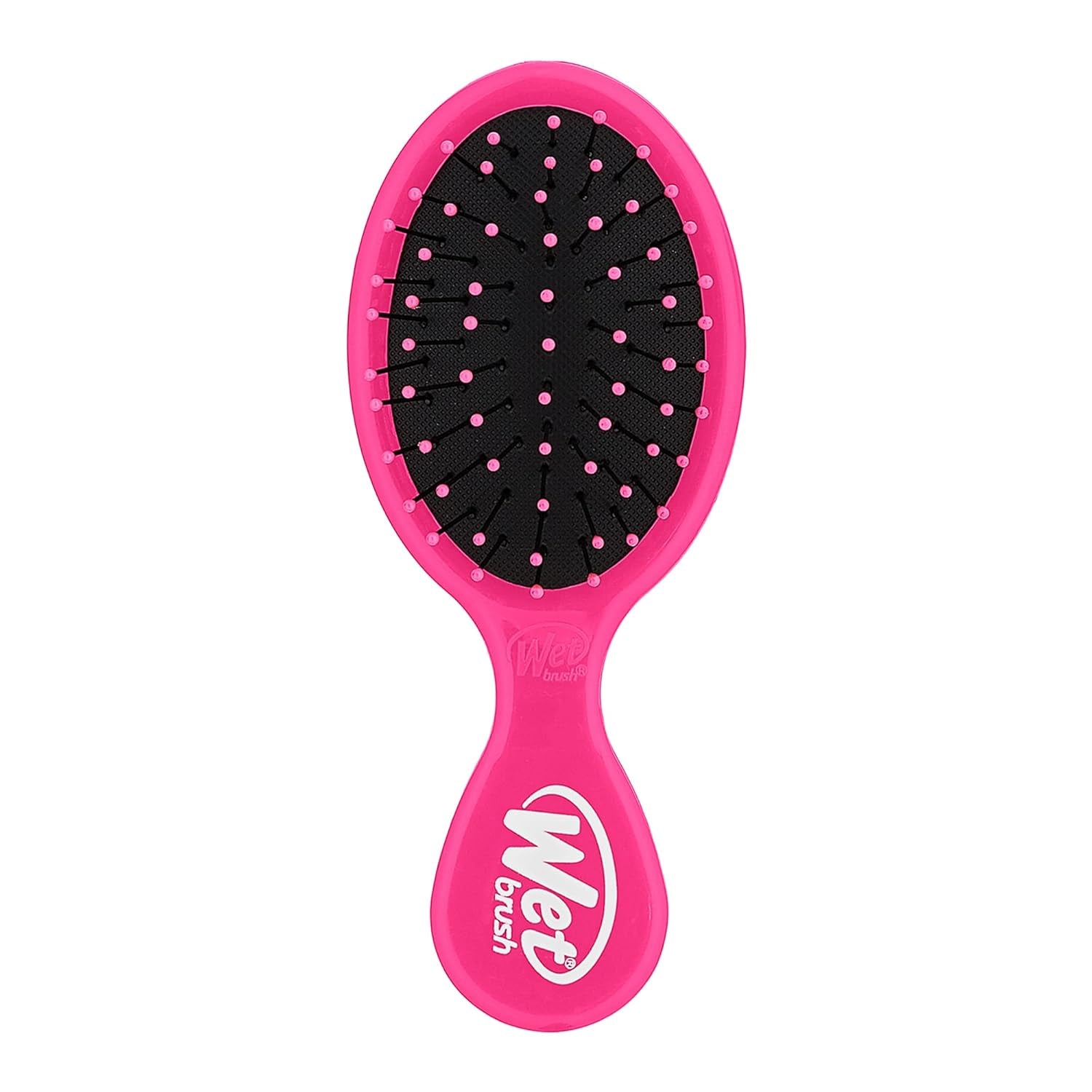 Detangling Brush, Mini Detangler Brush (Pink) - Wet & Dry Tangle-Free Hair Brush for Women & Men - No Tangle Soft & Flexible Bristles for Straight, Curly, & Thick Hair