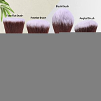 Makeup Brush Set 11Pcs Bamboo Synthetic Kabuki Brush Set Foundation Powder Blending Concealer Eye Shadows Blush Cosmetics Brushes with Organizer Bag & Makeup Sponge