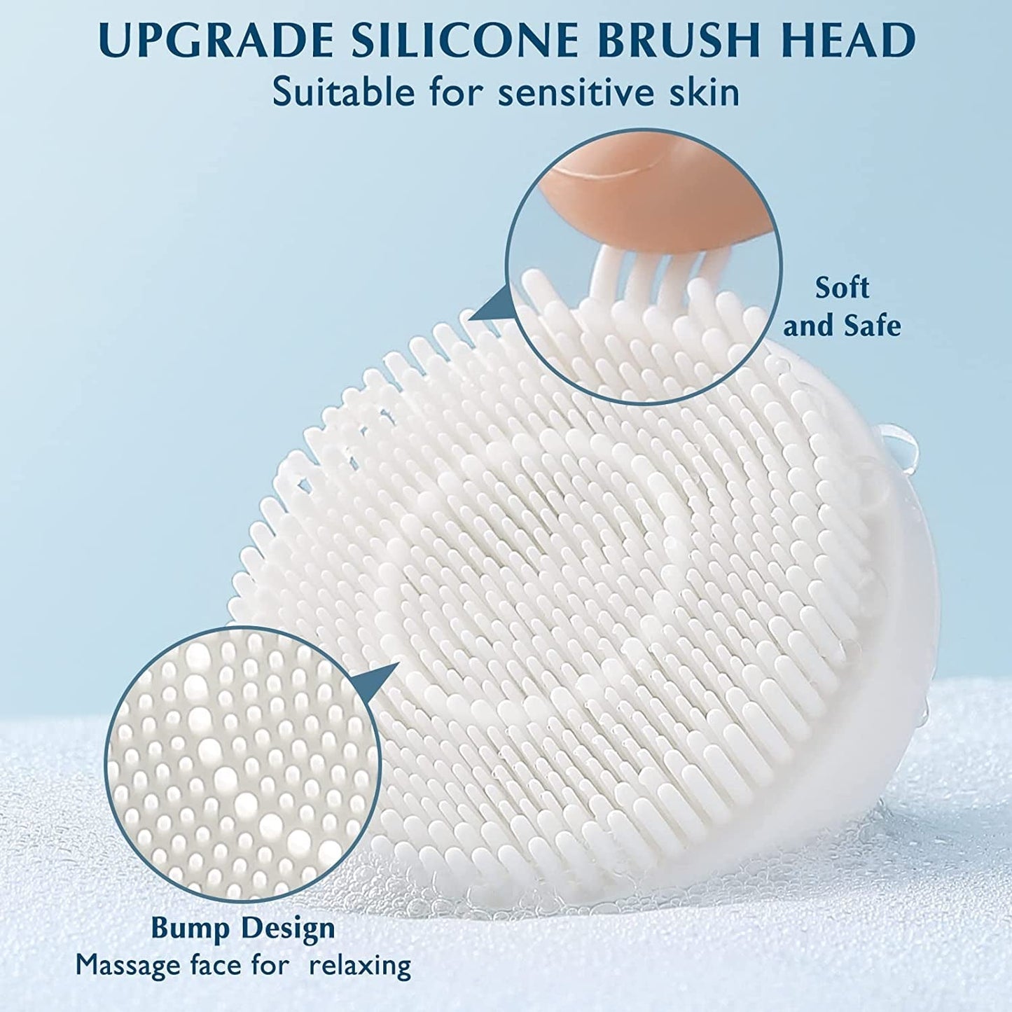 Facial Cleansing Brush Silicone Face Scrubber: 7 in 1 FBS-D Electric Exfoliating Rotating Massage Device Waterproof Deep Cleaning Exfoliation Spa Machine - Electronic Skin Care Wash System