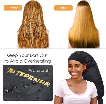 Upgraded Extra Large Bonnet Hair Dryer Attachment - Adjustable Soft Blow Dryer Cap for Efficient Natural Curly Hair Care and Fast Drying