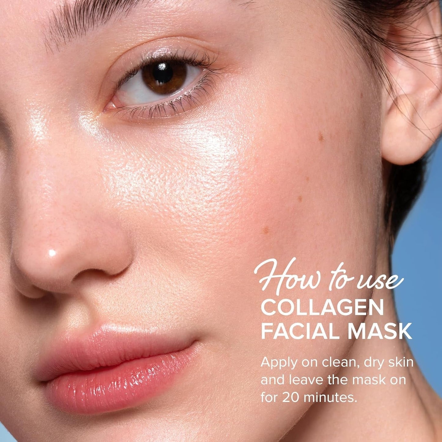 Collagen Facial Mask with Hyaluronic Acid and Algae Extract - Hydrating Sheet Masks for Women's Skincare - 6 Pack