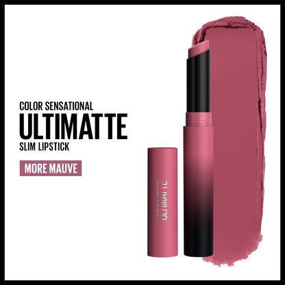 Color Sensational Ultimatte Matte Lipstick, Non-Drying, Intense Color Pigment, More Mauve, Purple Mauve Pink, 1 Count